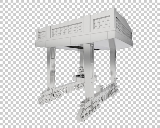 Illustrazione di rendering 3D della gru isolata su uno sfondo trasparente