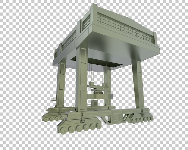 Illustrazione di rendering 3D della gru isolata su uno sfondo trasparente