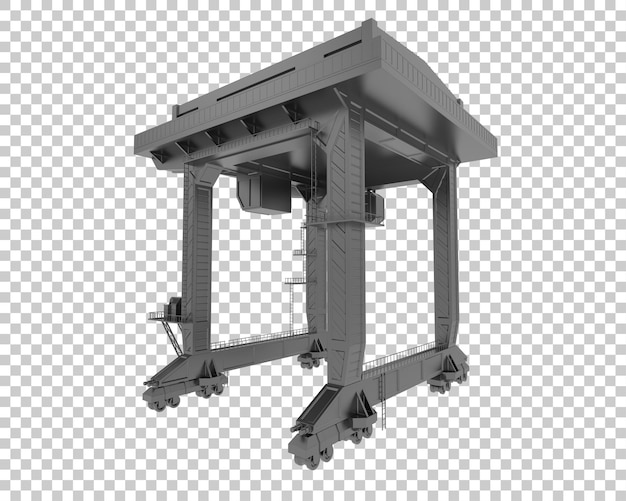 Illustrazione di rendering 3D della gru isolata su uno sfondo trasparente