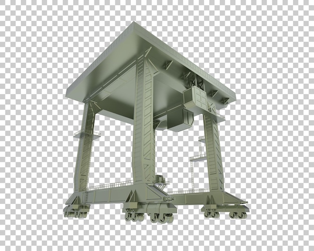 Illustrazione di rendering 3D della gru isolata su uno sfondo trasparente