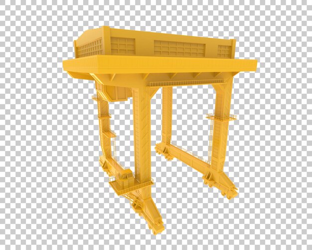 Illustrazione di rendering 3D della gru isolata su uno sfondo trasparente