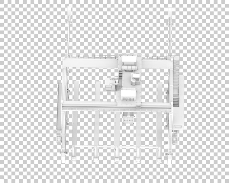 PSD illustrazione di rendering 3d della gru isolata su uno sfondo trasparente