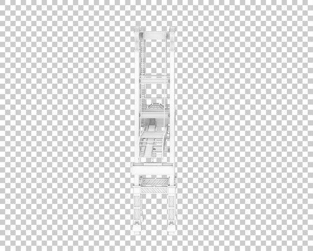 Illustrazione di rendering 3D della gru isolata su uno sfondo trasparente
