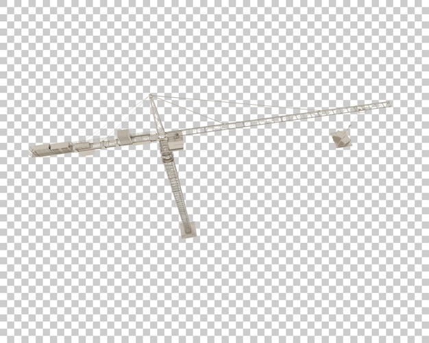 Illustrazione di rendering 3D della gru isolata su uno sfondo trasparente