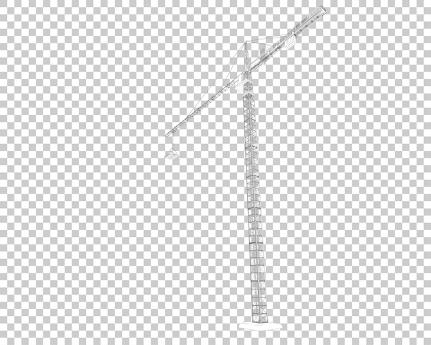 Illustrazione di rendering 3D della gru isolata su uno sfondo trasparente