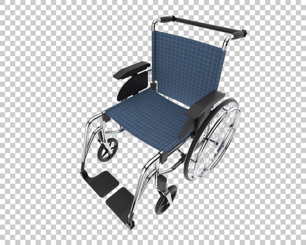 Illustrazione di rendering 3D della sedia a rotelle isolata sullo sfondo
