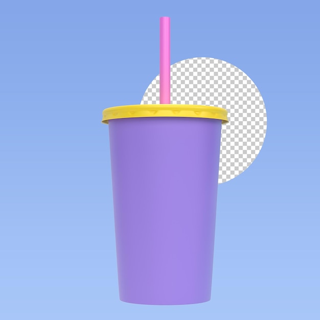 Illustrazione di rendering 3d della tazza di succo