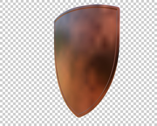 Illustrazione di rendering 3D dello scudo isolato sullo sfondo