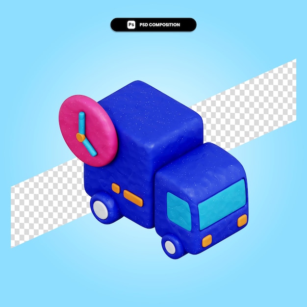 Illustrazione di rendering 3d di camion isolata