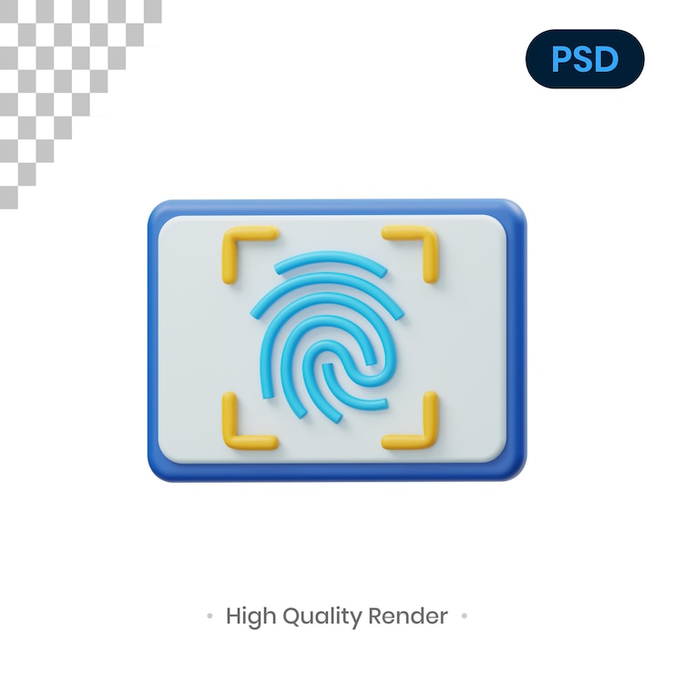 PSD illustrazione di rendering 3d di impronte digitali psd premium