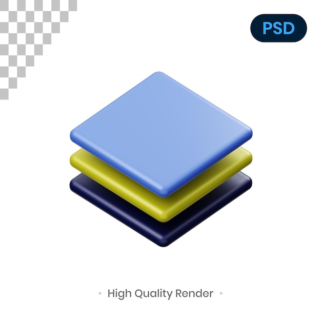 Illustrazione di rendering 3D di livello Psd Premium