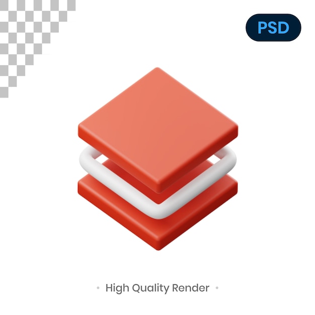 Illustrazione di rendering 3D di livello Psd Premium