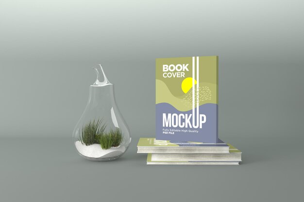 Illustrazione di rendering 3d di mockup di copertina di tre libri