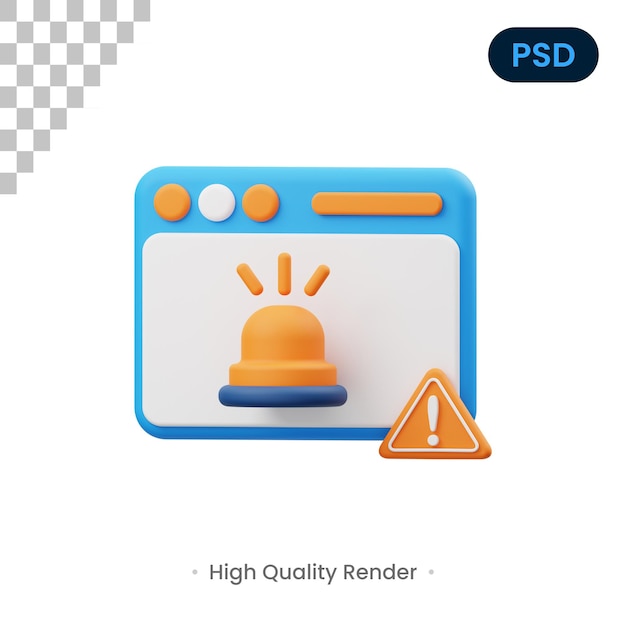 Illustrazione di rendering 3D di pericolo Psd Premium