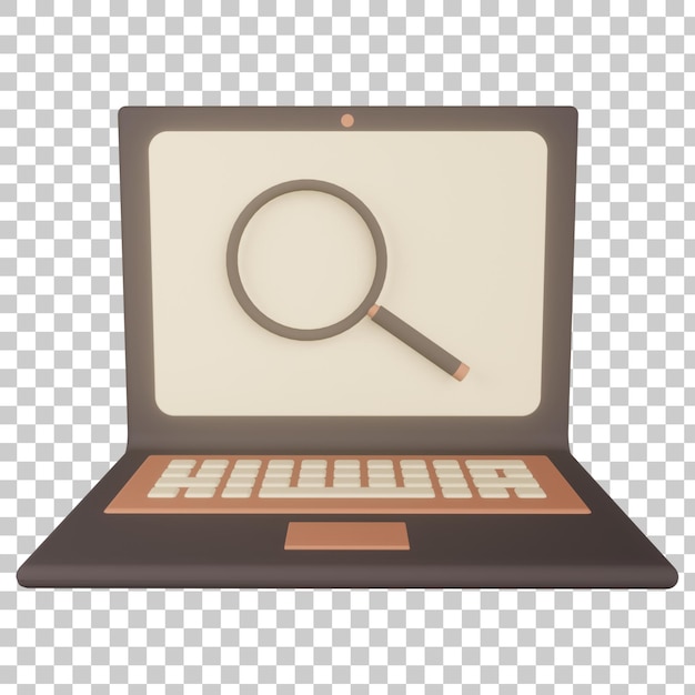 Illustrazione di rendering 3D di ricerca online