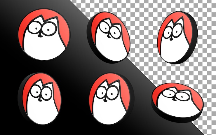 PSD illustrazione di rendering 3d di simonscat cat