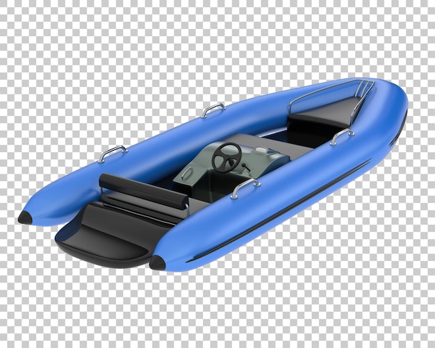 Illustrazione di rendering 3D di una barca da pesca isolata su uno sfondo trasparente