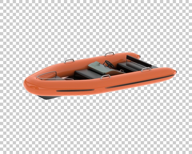 Illustrazione di rendering 3D di una barca da pesca isolata su uno sfondo trasparente