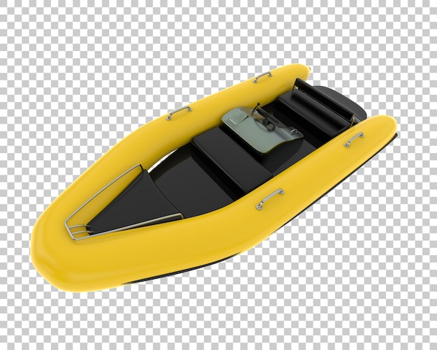 Illustrazione di rendering 3D di una barca da pesca isolata su uno sfondo trasparente