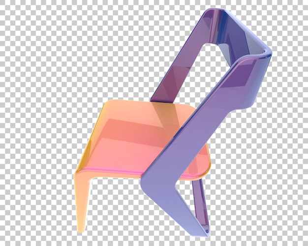 Illustrazione di rendering 3D di una sedia isolata su uno sfondo trasparente