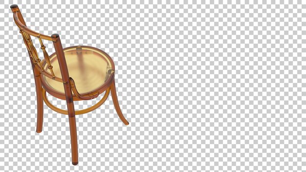 Illustrazione di rendering 3D di una sedia isolata su uno sfondo trasparente