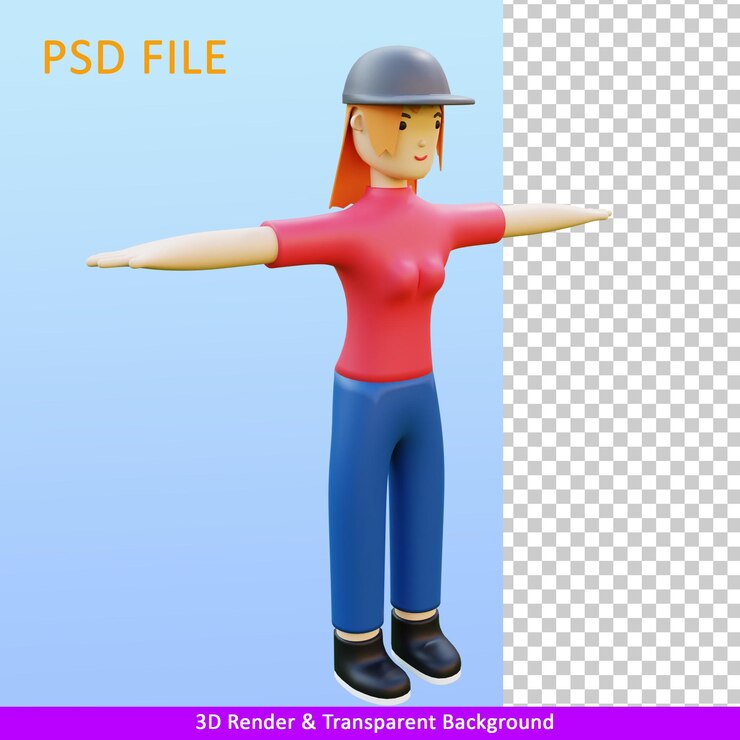 PSD illustrazione di rendering 3d donne
