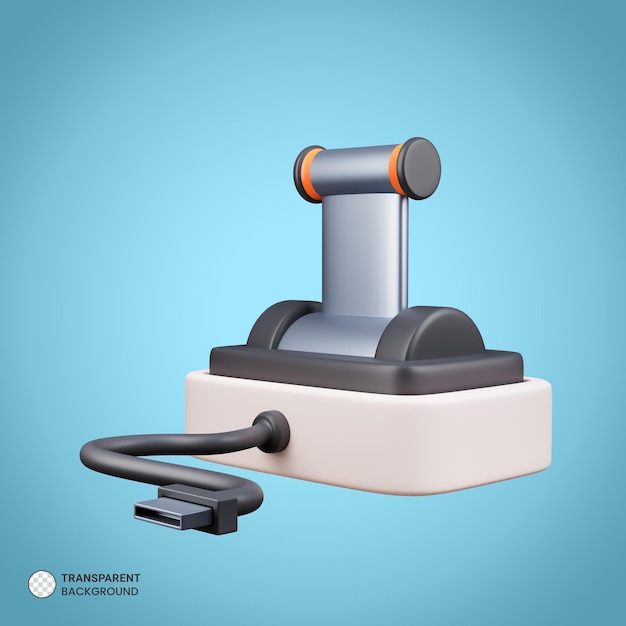Illustrazione di rendering 3d isolata dell'icona del controller di gioco