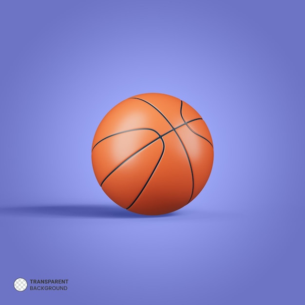 Illustrazione di rendering 3d isolata dell'icona di basket