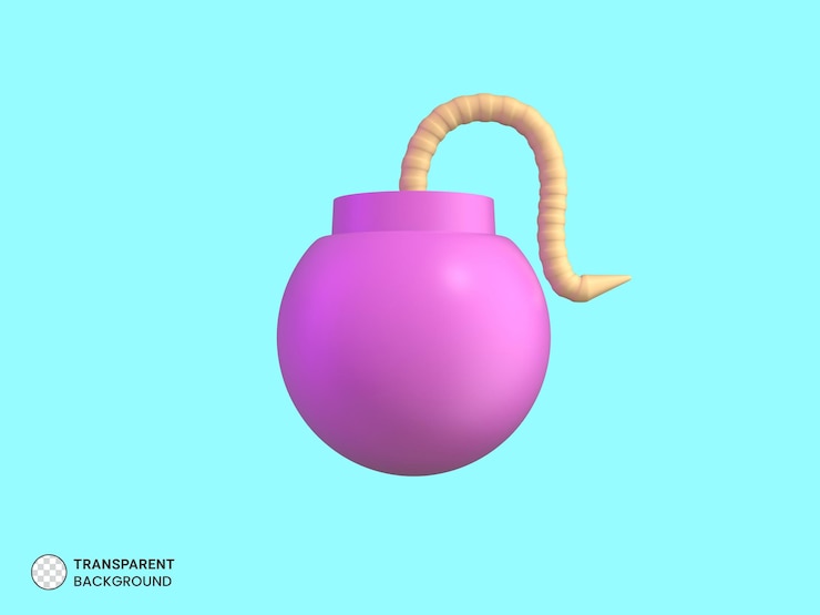 PSD illustrazione di rendering 3d isolata icona esplosiva bomba