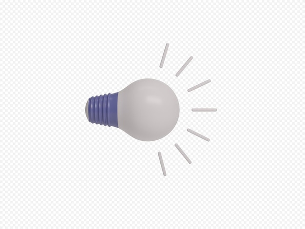 illustrazione di rendering 3d lampadina a led con sfondo trasparente