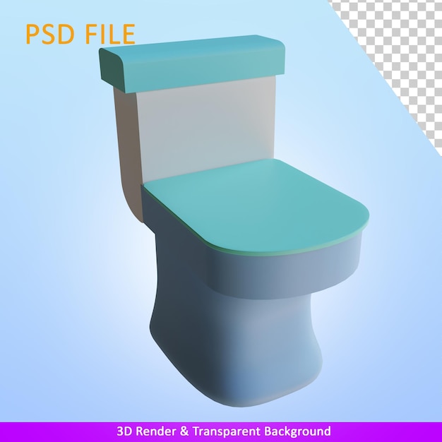 illustrazione di rendering 3d wc sit