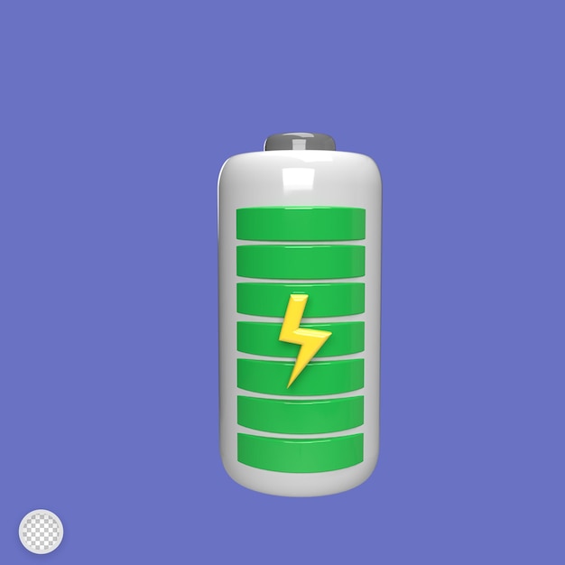 Illustrazione di rendering in stile cartone animato modello 3d della batteria