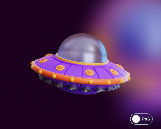 Illustrazione di rendering Ufo 3D per l'infografica