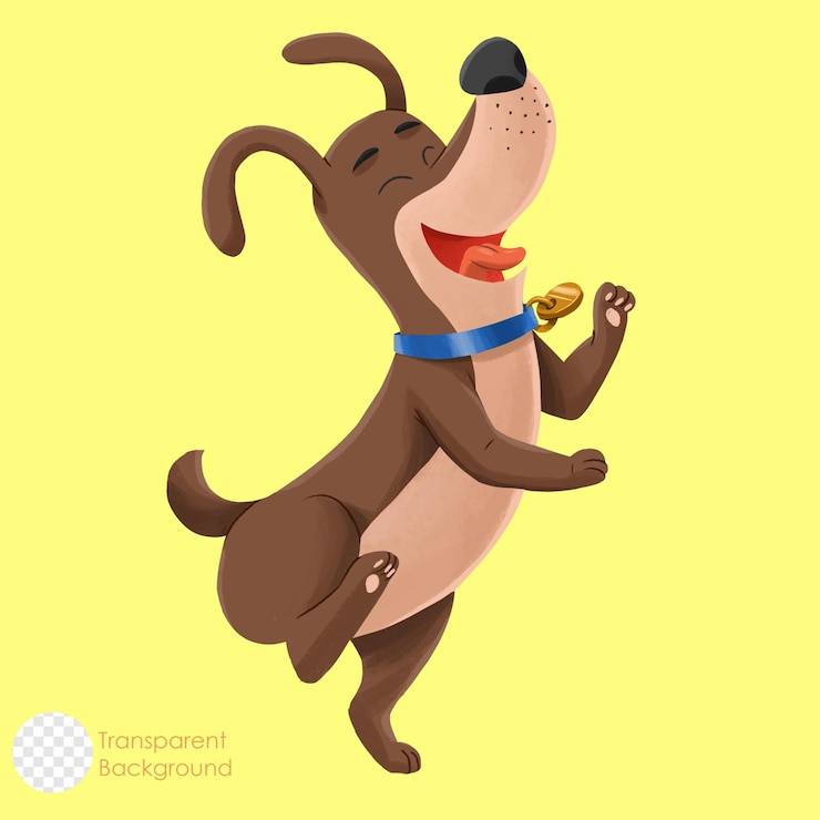 PSD illustrazione di salto del cane bassotto felice