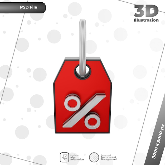 illustrazione di sconto rendering 3d