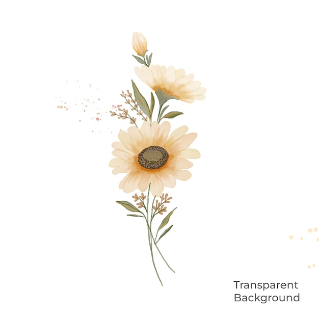 illustrazione di sfondo trasparente acquerello fiore creato con procreare