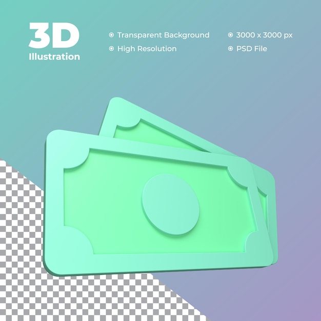 Illustrazione di soldi 3D