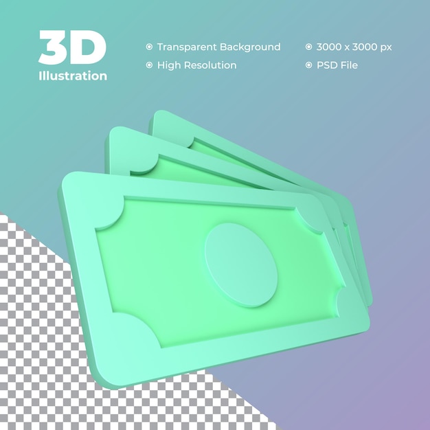 Illustrazione di soldi 3D