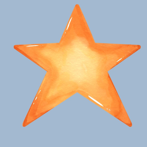 Illustrazione di stella dorata con stile di pittura ad acquerello