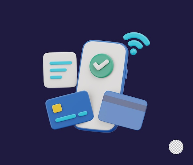 Illustrazione di transazioni mobili senza contatto