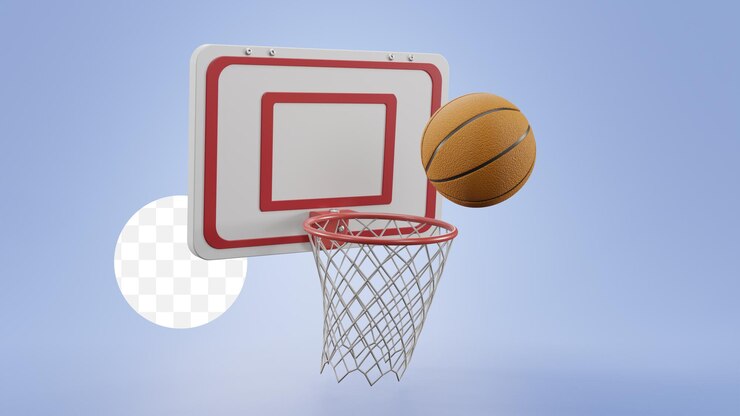 Illustrazione di un file PSD di un'icona 3D di una partita di basket