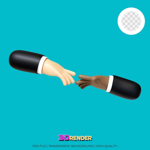 Illustrazione di un gesto di mano simbolo premuroso 3D