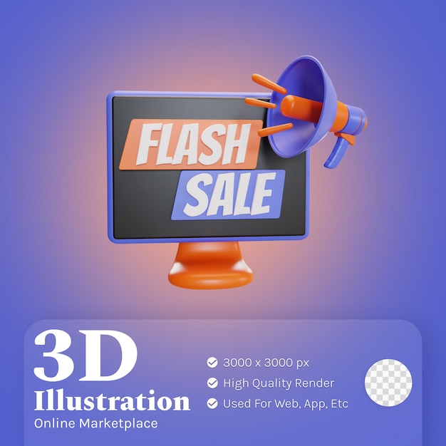 Illustrazione di vendita flash 3d