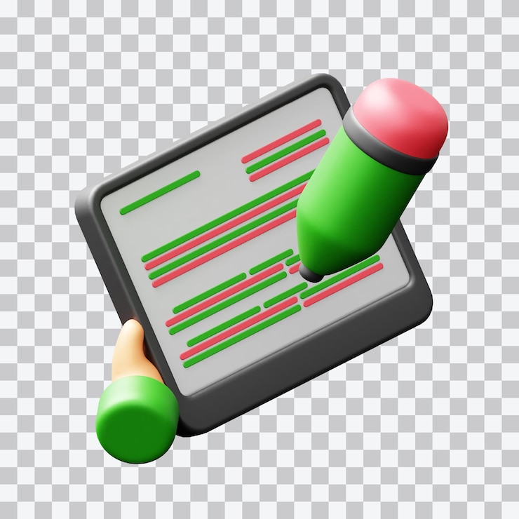 PSD illustrazione digitale dei compiti a casa in 3d