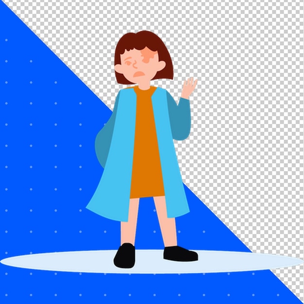 Illustrazione disegnata a mano Vettore piatto di umano per profili avatar e progetti PNG trasparente BG