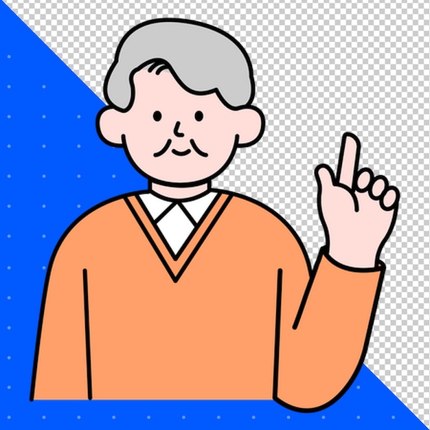 Illustrazione disegnata a mano Vettore piatto di umano per profili avatar e progetti PNG trasparente BG
