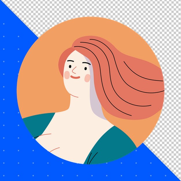 Illustrazione disegnata a mano Vettore piatto di umano per profili avatar e progetti PNG trasparente BG