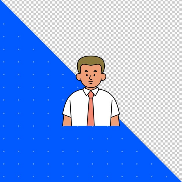 Illustrazione disegnata a mano Vettore piatto di umano per profili avatar e progetti PNG trasparente BG