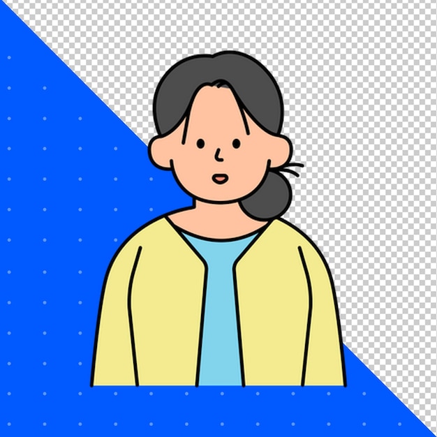 Illustrazione disegnata a mano Vettore piatto di umano per profili avatar e progetti PNG trasparente BG