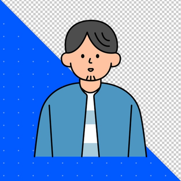 Illustrazione disegnata a mano Vettore piatto di umano per profili avatar e progetti PNG trasparente BG